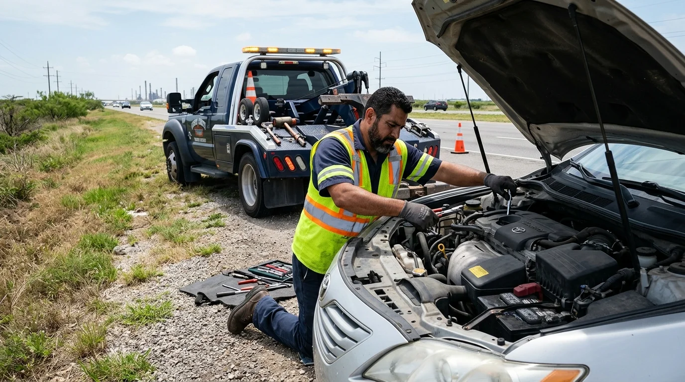 A tow operator makes a low-cost roadside fix in Corpus Christi